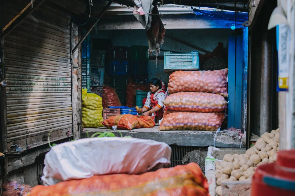 Rau củ tươi trong sọt